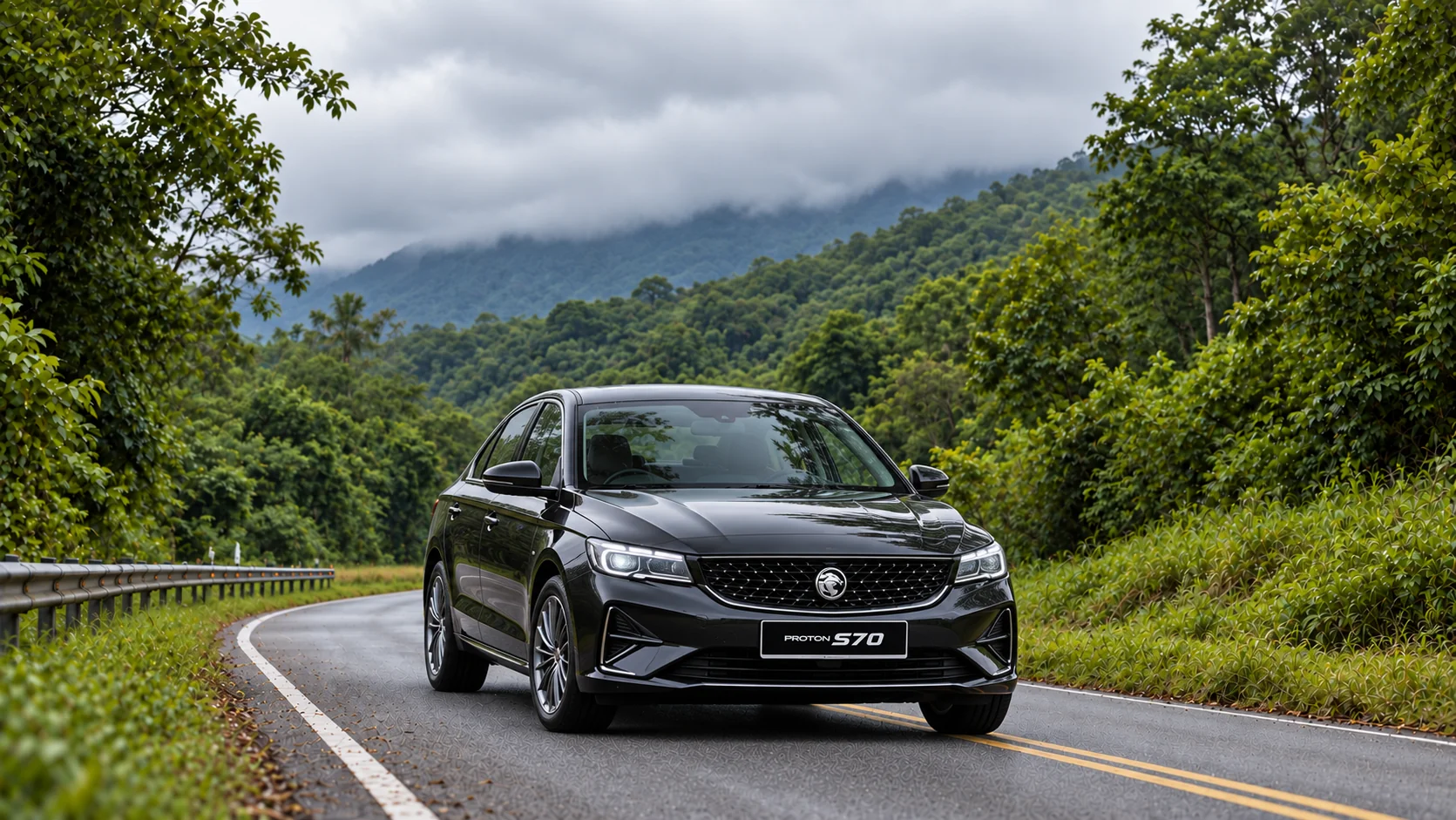 Proton S70 untuk sesi pandu uji waktu malam